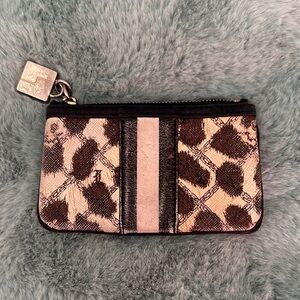 ✨🆕BNWOT!L.A.M.B. Leather Leopard Print w/ B&W Stripes Coin Purse!RARE!✨